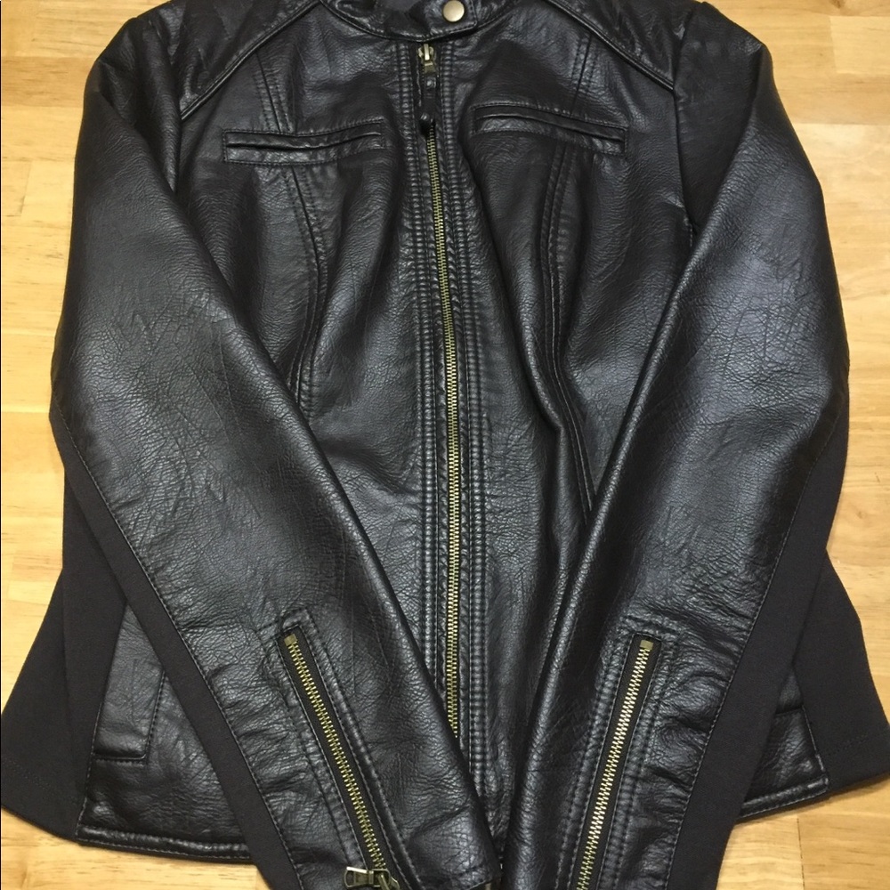 Brown Faux Leather Jacket